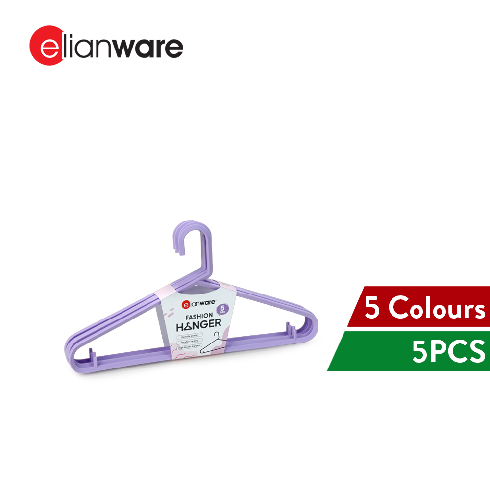 Elianware 5PCS Durable Premium Clothes Hangers Penyangkut Baju