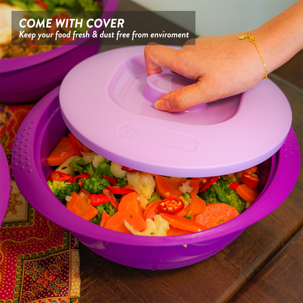 Elianware 2PCS/4PCS Buffet Tray Bekas Makanan Casserole Raya Party Serving Set with Ladle