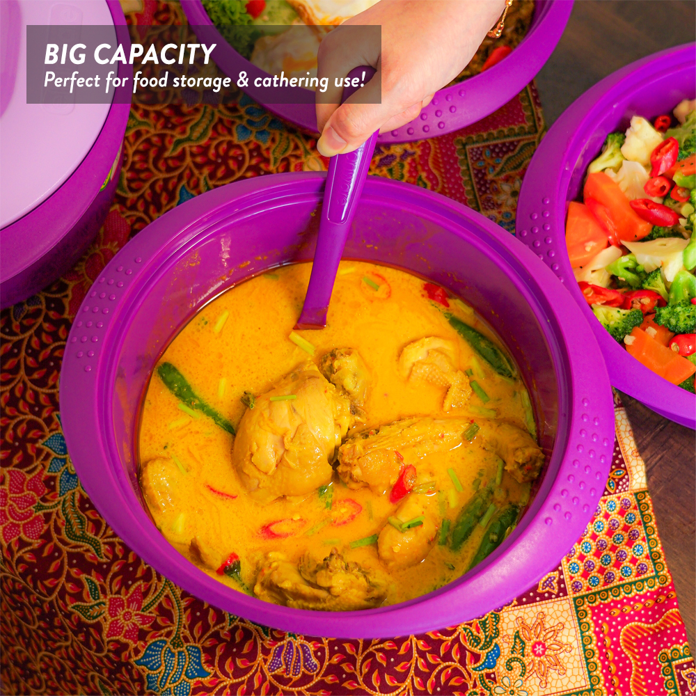 Elianware 2PCS/4PCS Buffet Tray Bekas Makanan Casserole Raya Party Serving Set with Ladle