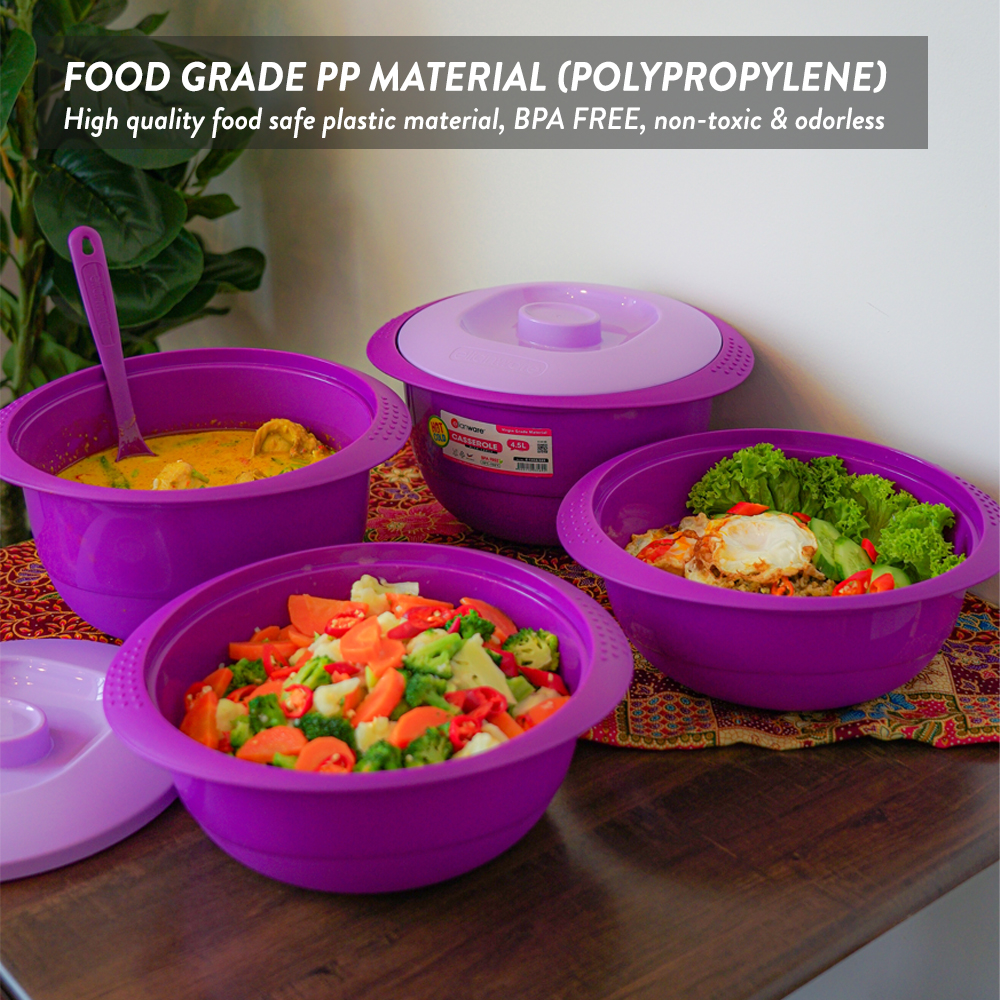 Elianware 2PCS/4PCS Buffet Tray Bekas Makanan Casserole Raya Party Serving Set with Ladle
