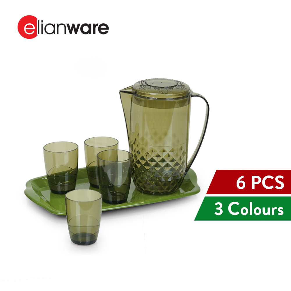 Elianware Luxurious Water Jug and 4 Cups Serving Set Jug Air Drinkware Set