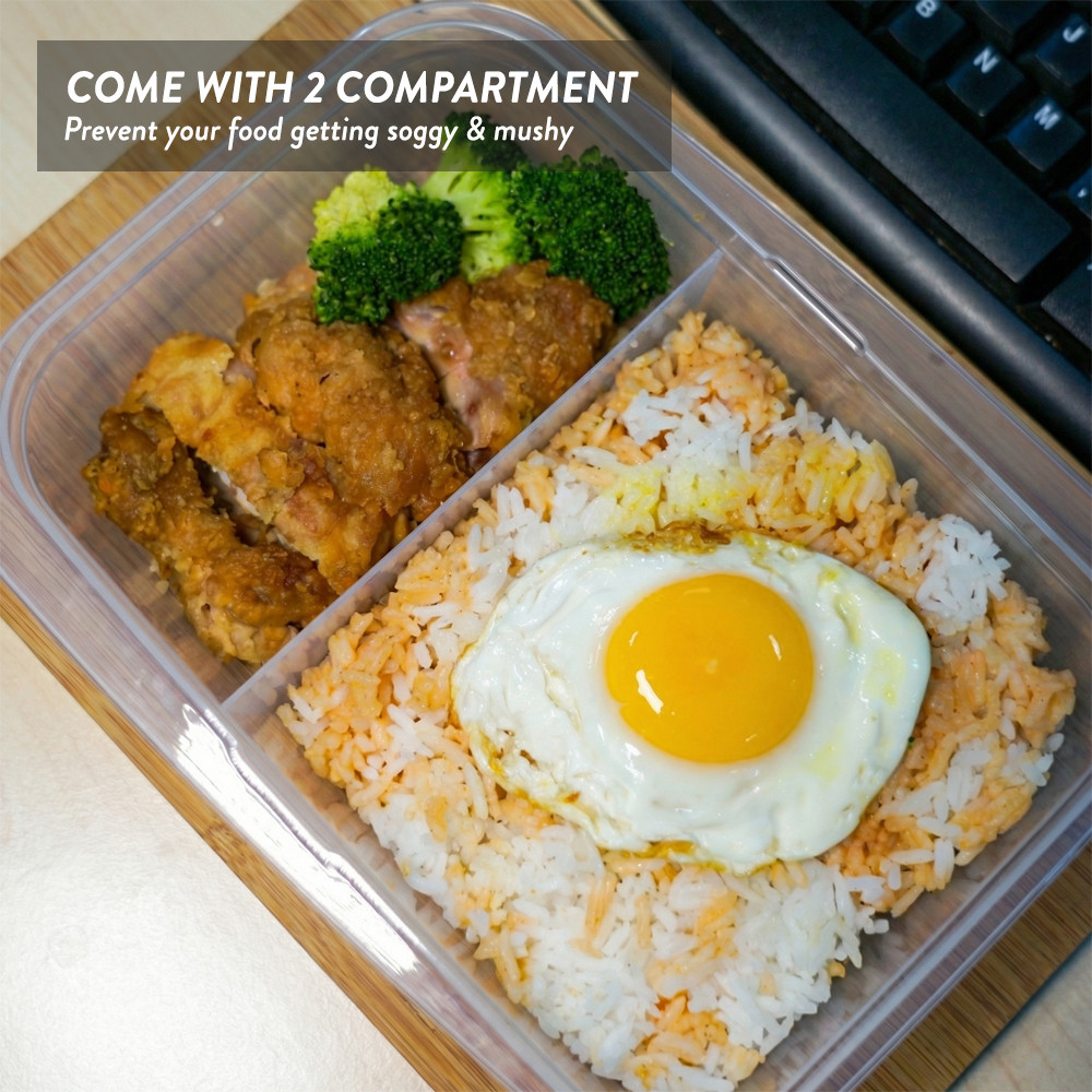 Elianware 1L/2.1L Bento Lunch Box Bekal Makanan Microwavable Food Container