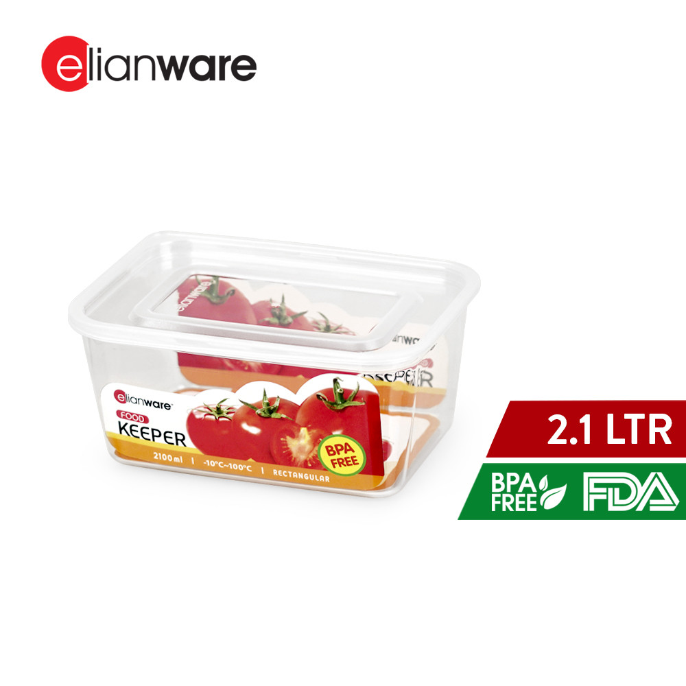 Elianware 1L/2.1L Bento Lunch Box Bekal Makanan Microwavable Food Container