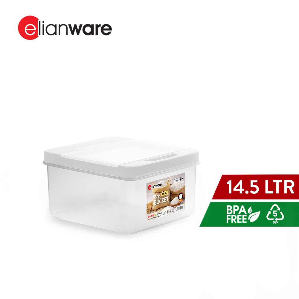 Elianware 14.5Ltr Rice Bucket Storage Box Container Tong Bekas Beras with Measurement Cup
