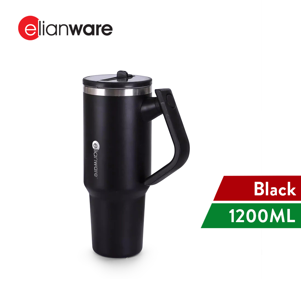 Elianware 1200ML 304 Stainless Steel Vaccum Insulated Flask Straw Tumbler Coffee Mug