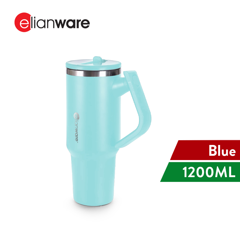 Elianware 1200ML 304 Stainless Steel Vaccum Insulated Flask Straw Tumbler Coffee Mug