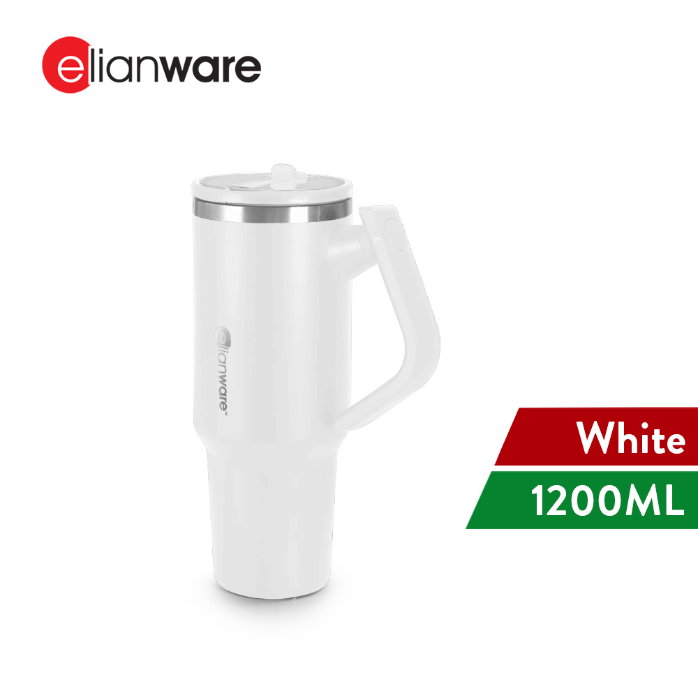 Elianware 1200ML 304 Stainless Steel Vaccum Insulated Flask Straw Tumbler Coffee Mug