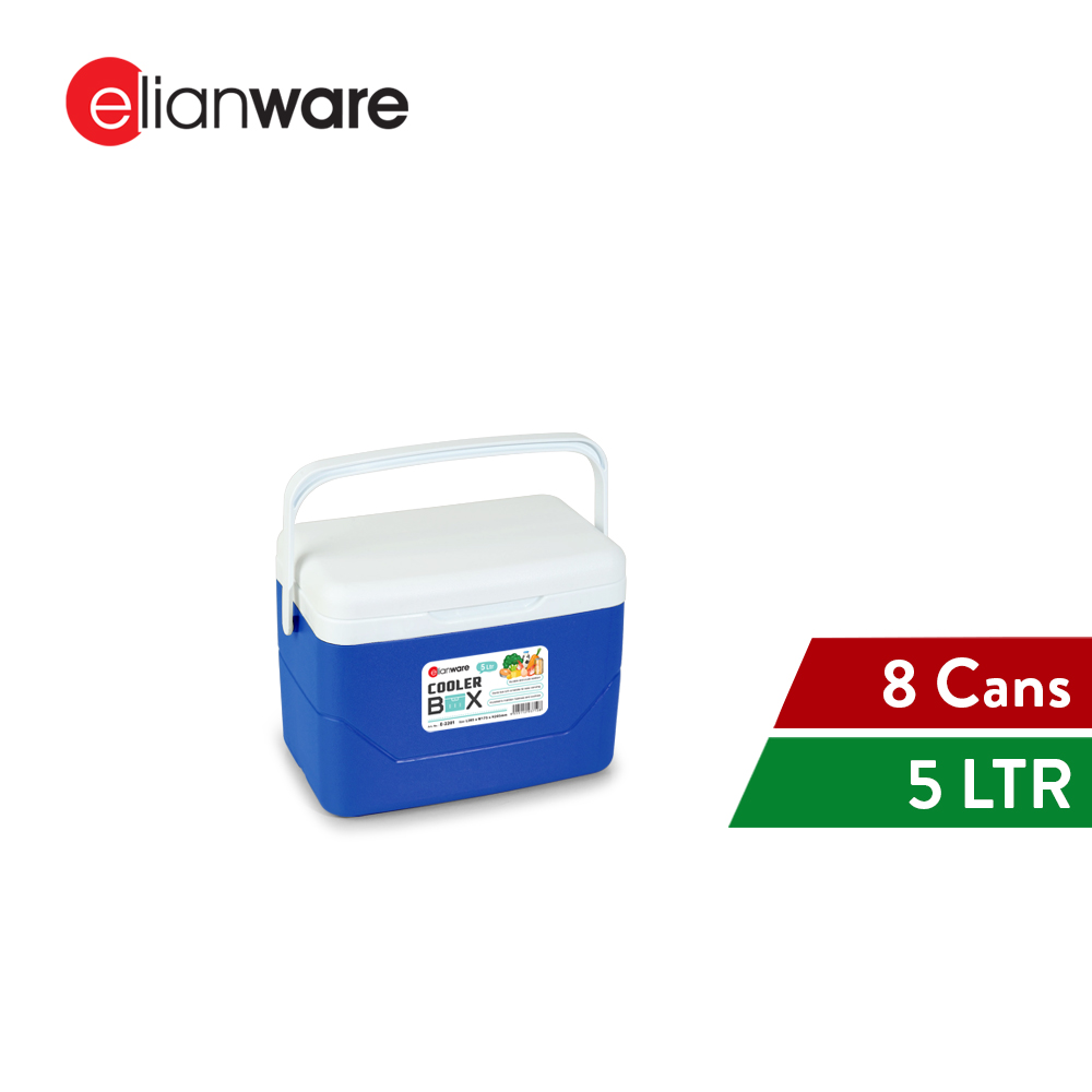 Elianware 5L/12L/24L Portable Ice Cooler Box Camping Fishing Kotak Ais