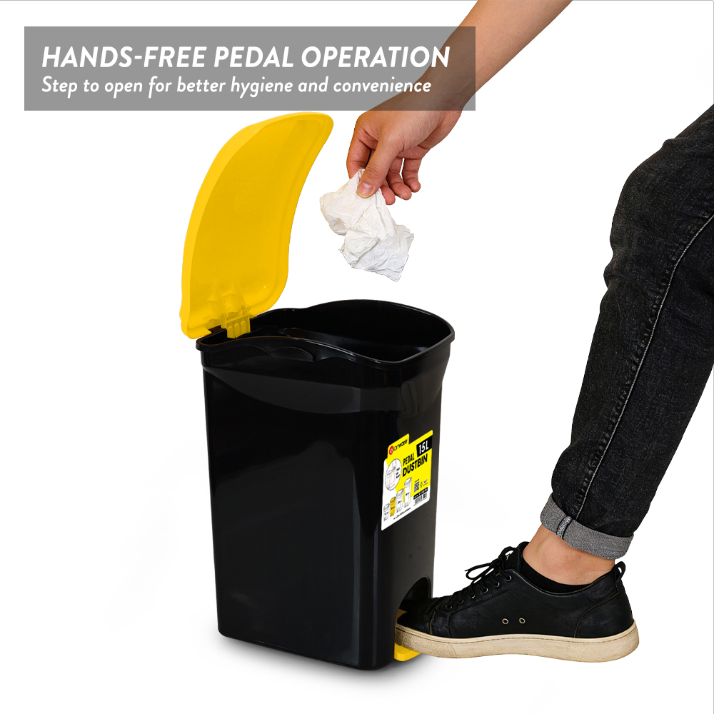Elianware 12L/16L/30L/40L Heavy Duty Pedal Trash Dustbin Tong Sampah Garbage Bin