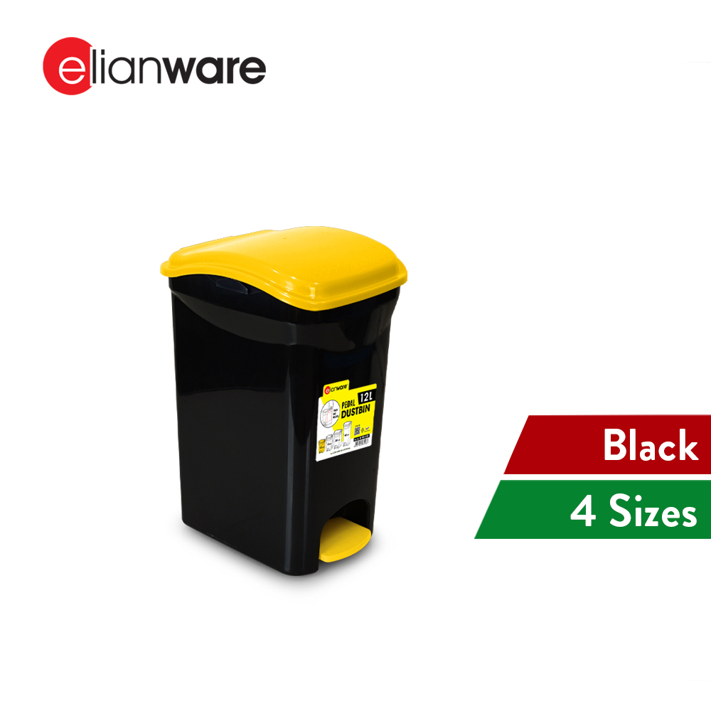 Elianware 12L/16L/30L/40L Heavy Duty Pedal Trash Dustbin Tong Sampah Garbage Bin