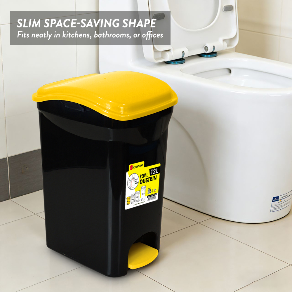 Elianware 12L/16L/30L/40L Heavy Duty Pedal Trash Dustbin Tong Sampah Garbage Bin