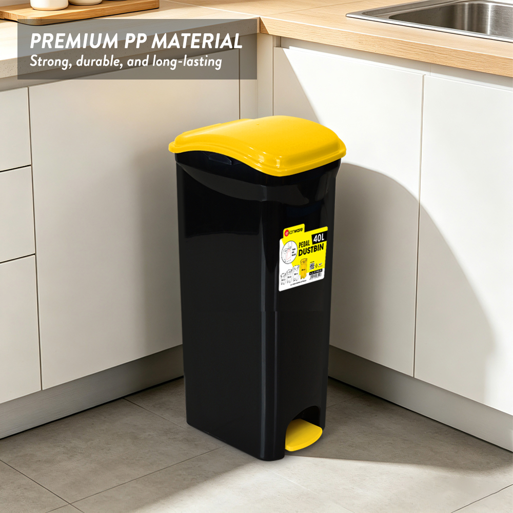 Elianware 12L/16L/30L/40L Heavy Duty Pedal Trash Dustbin Tong Sampah Garbage Bin