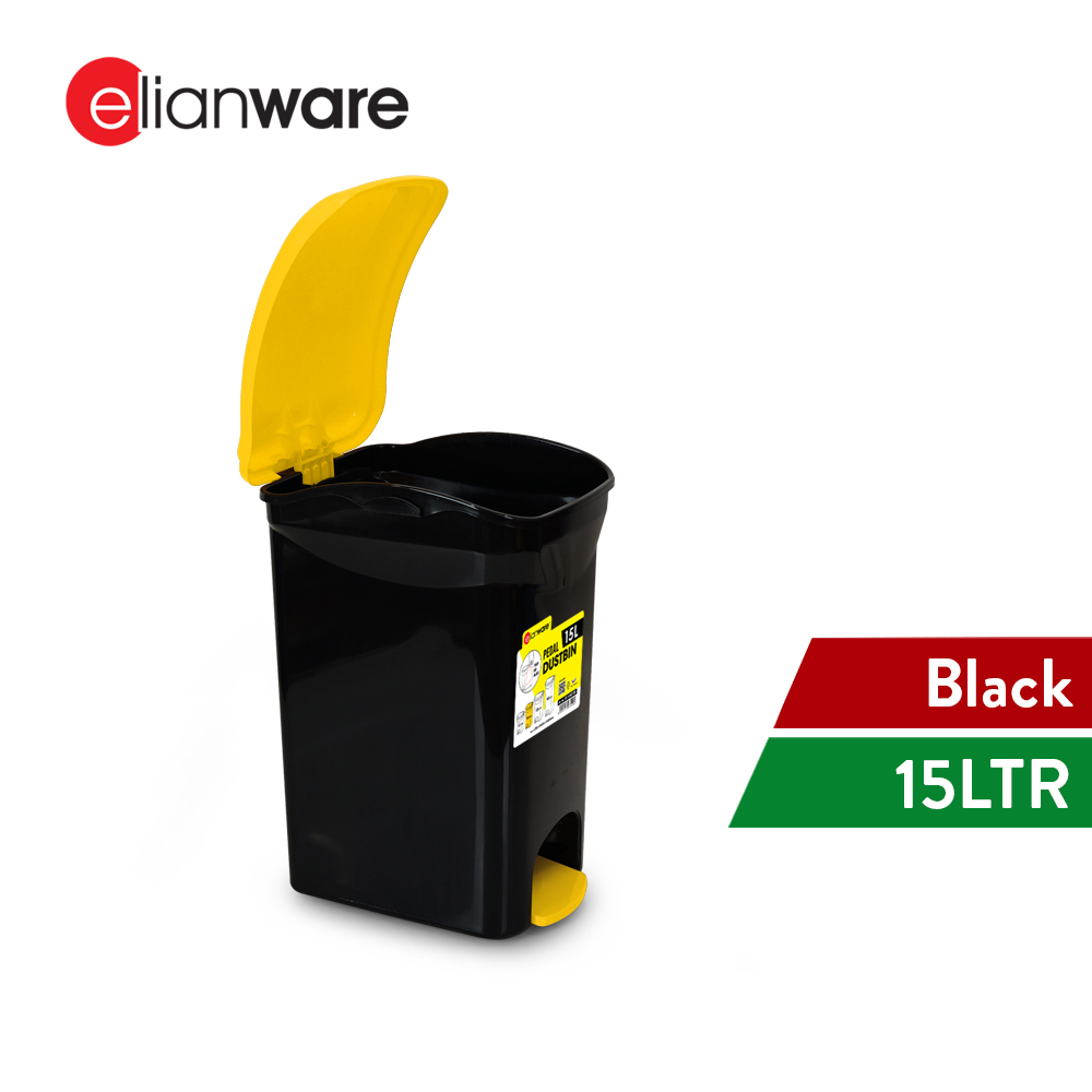 Elianware 12L/16L/30L/40L Heavy Duty Pedal Trash Dustbin Tong Sampah Garbage Bin