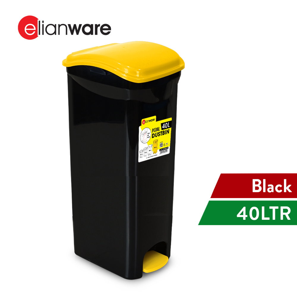 Elianware 12L/16L/30L/40L Heavy Duty Pedal Trash Dustbin Tong Sampah Garbage Bin