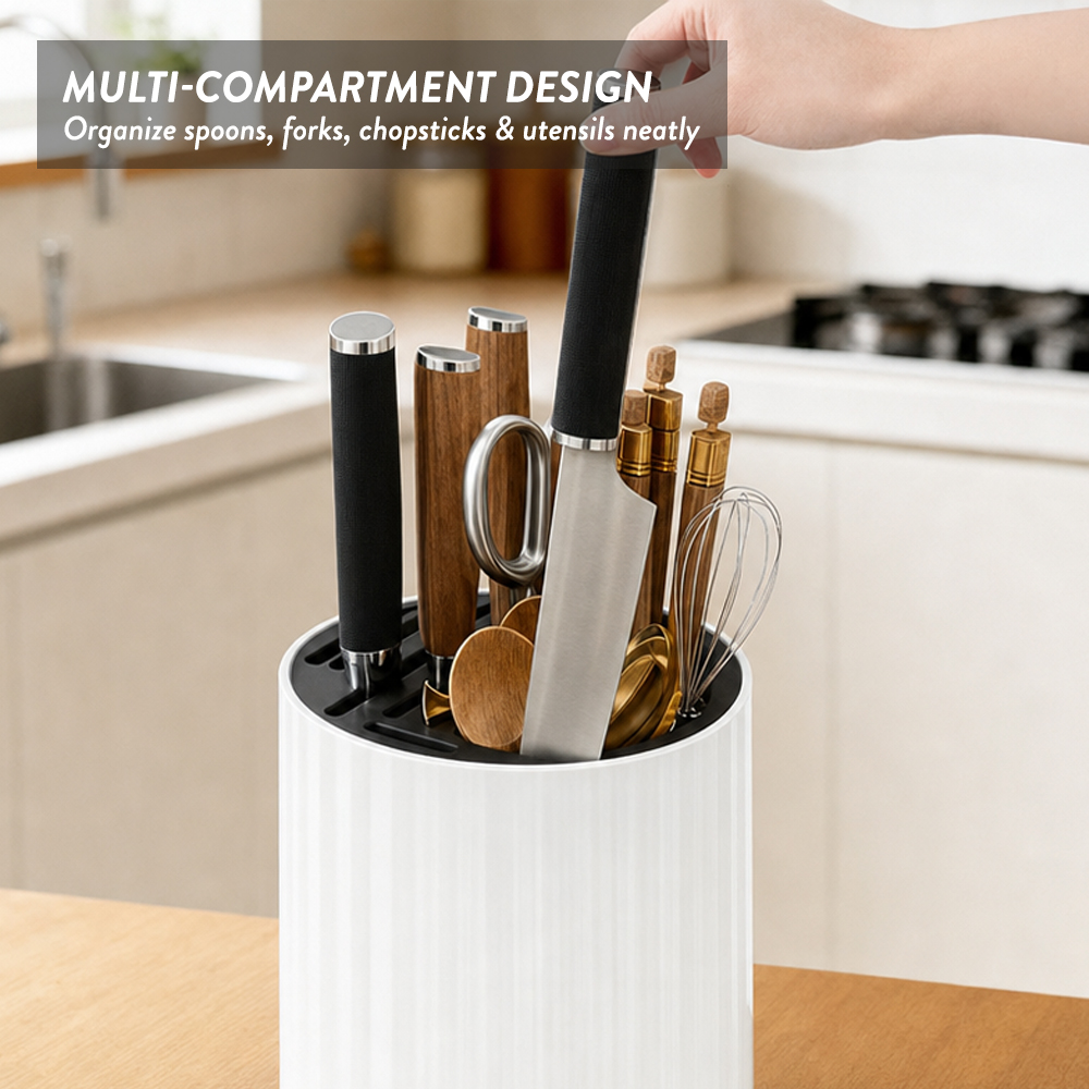 Knife Cutlery Holder Multifunction Spoon Fork Chopstick Organizer with Drainer
