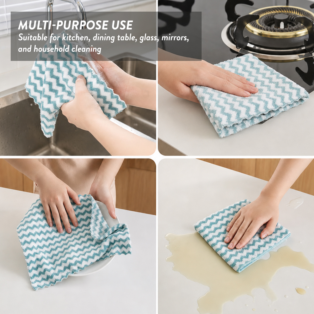 Microfibre Cleaning Table Cloth Kain Dapur Kitchen Dish Towel (3pcs)