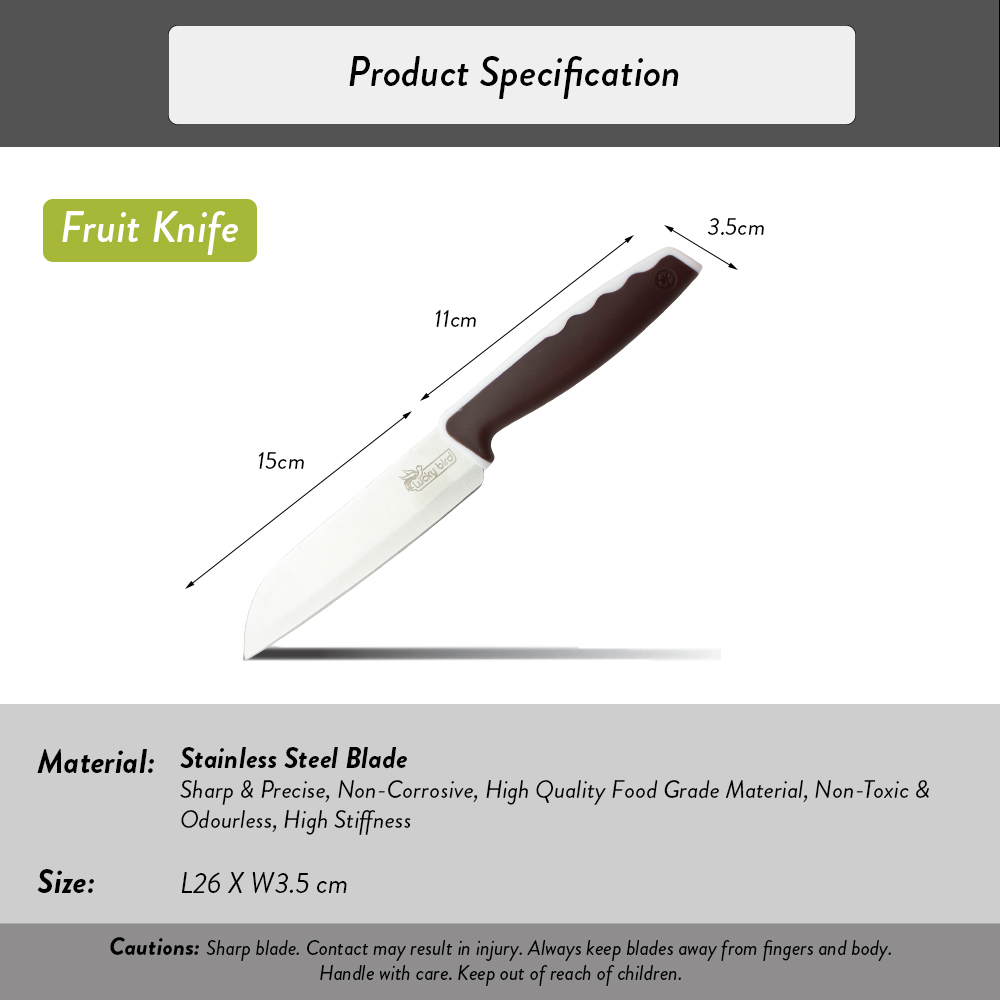 Elianware Fruit Stainless Steel Kitchen Knife Knives Pisau (26cm)