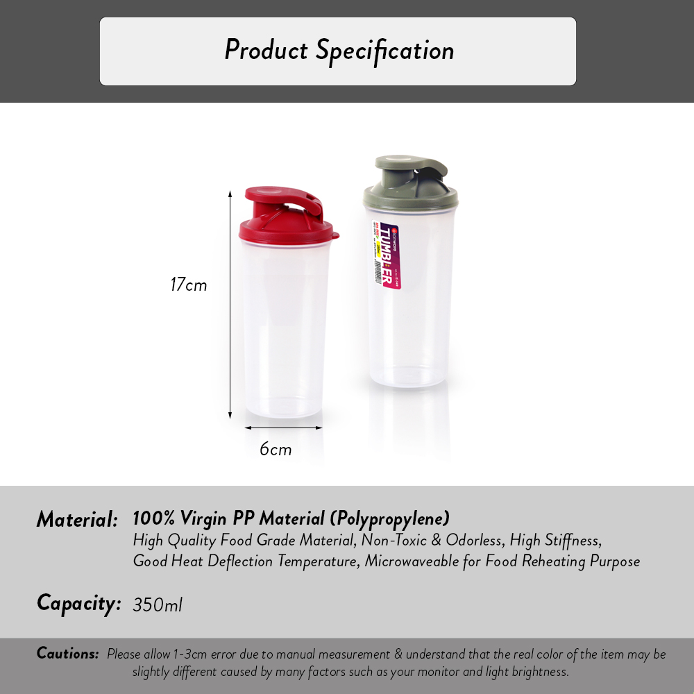 Elianware 3Pcs BPA FREE 350ML Protein Powder Shaker Blender Tumbler
