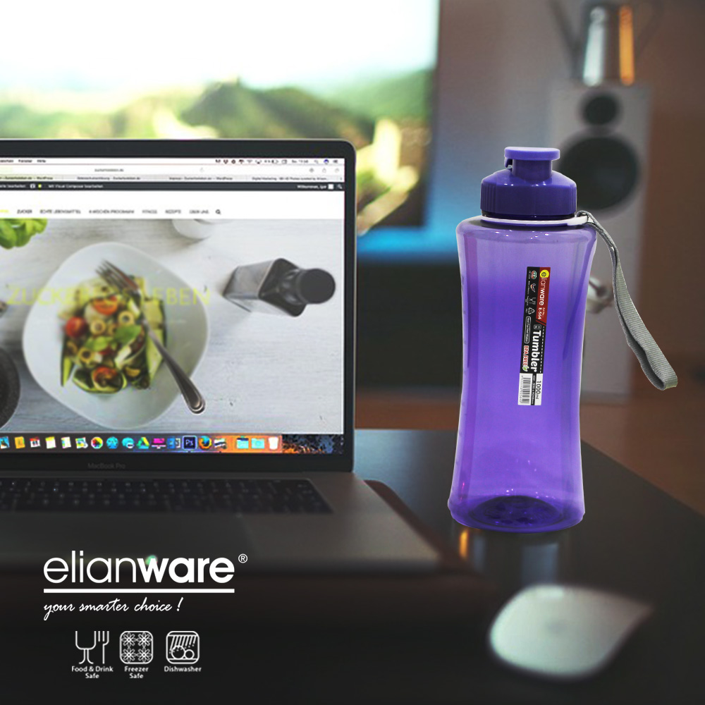 Elianware Outdoor Strap Portable Hydration Beverage PET BPA Free Water Bottle (500ML & 1L)