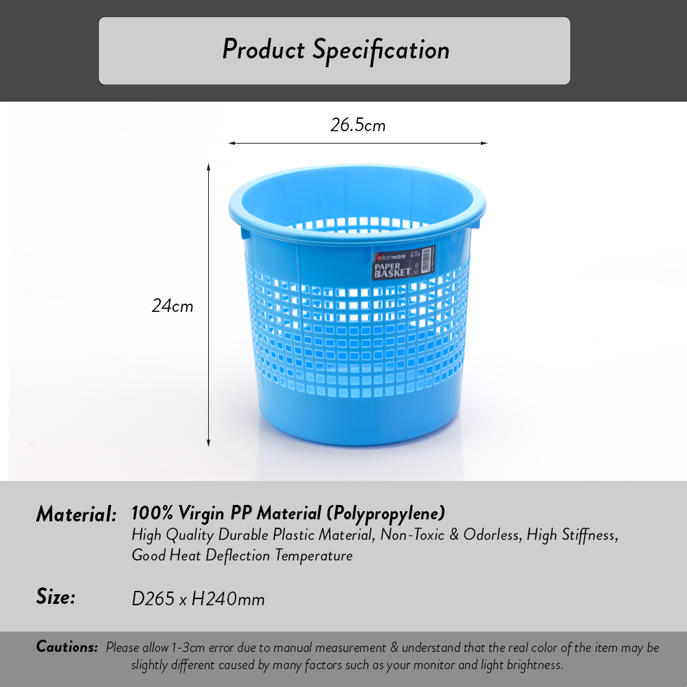 Elianware BPA Free Multipurpose Small Round Paper Basket Dustbin