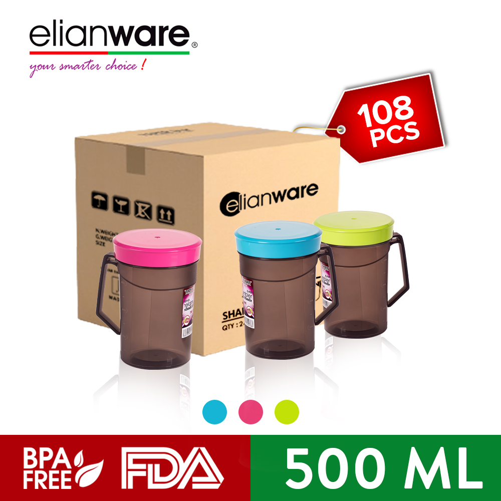 [Carton Deal] Elianware 500ml BPA Free Drinking Mug Water Tumbler with Handle(108pcs)-Customization