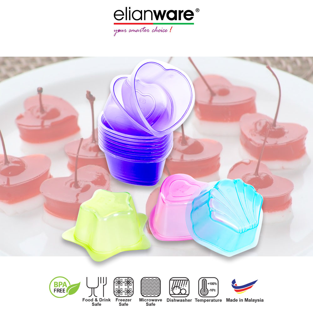 Elianware 10 Pcs Jelly Cup Jelly Mould Multicolor BPA FREE