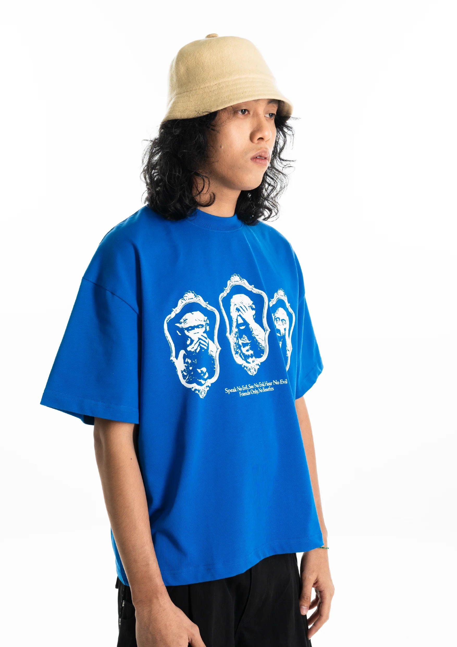 ROTTEN PARADISE X HdPc THREE WISE MONKEYS TEE (BLUE) | ENDLESS CLOTHING