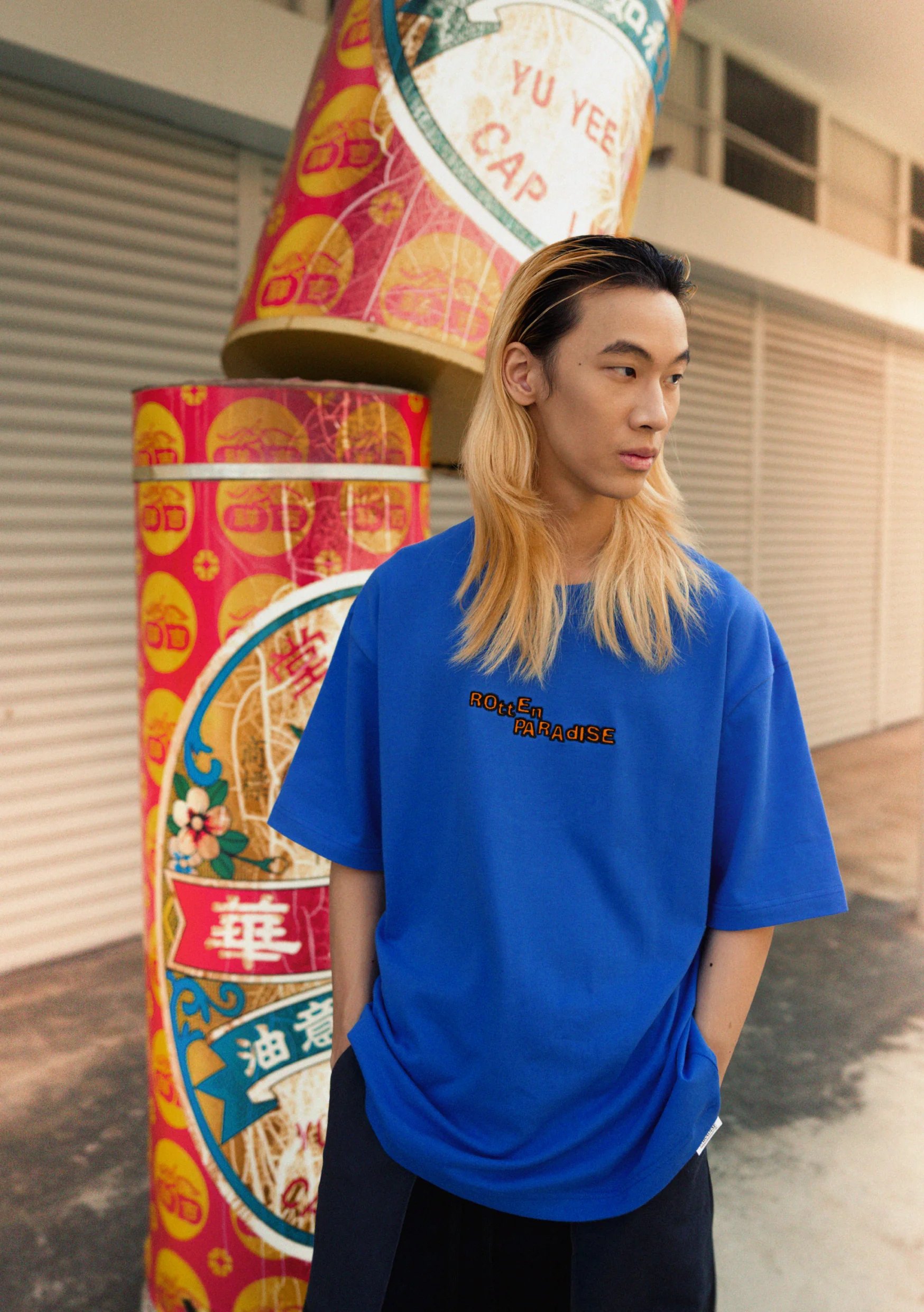 ROTTEN PARADISE WORKING BRAIN TEE(BLUE) | ENDLESS CLOTHING