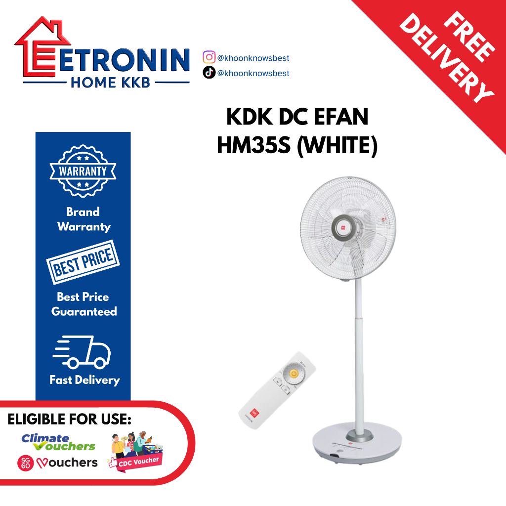 Climate Voucher Eligible* KDK HN35S(WH) & HM35S(BK) 14” DC Stand