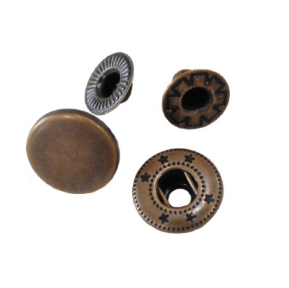 Snap Button Plain Antique Brass Plain Snap Button 20mm | Fabric Fanatics
