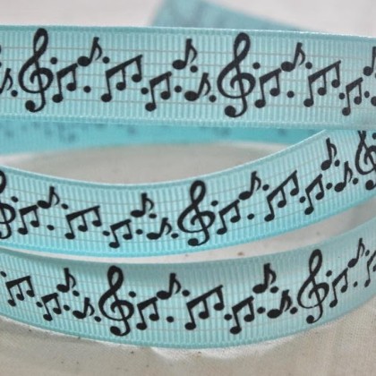 Music Note Ribbon Pattern Music Notes 16mm Ribbon | Fabric Fanatics