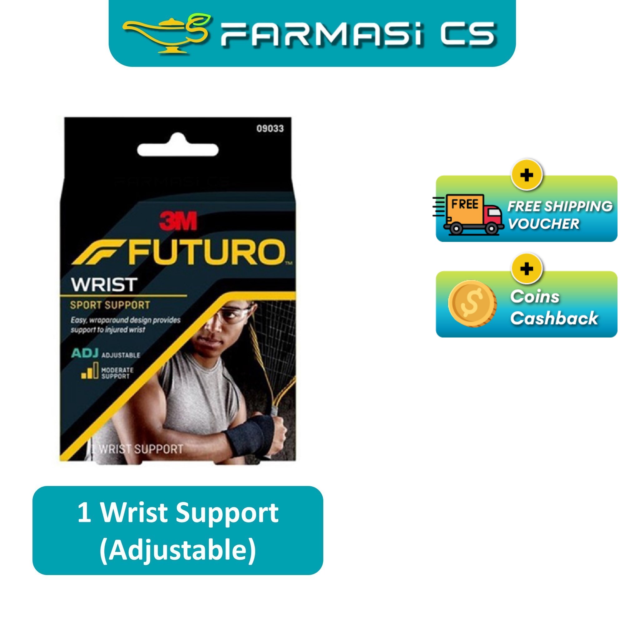 3M Futuro Sport Adjustable Wrist Support Strap 09033 [ tape, comfort, easy, wraparound design, suppo