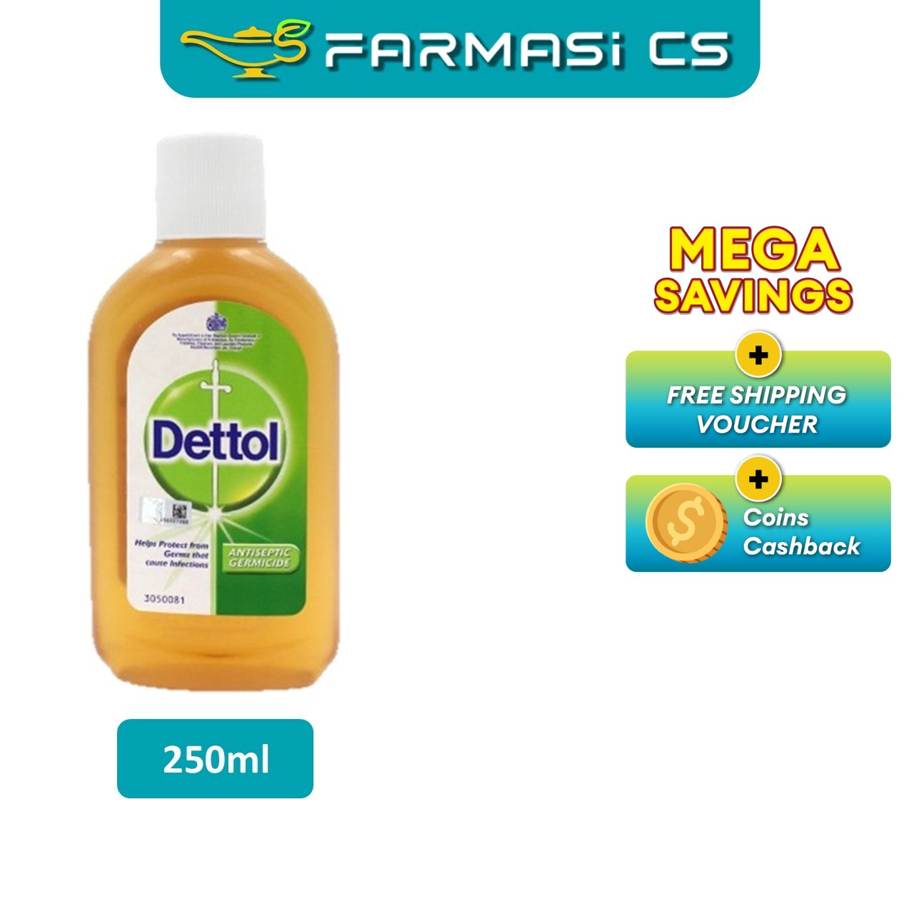 Dettol Antiseptic Germicide Liquid 250ml EXP:04/2027 (Kills 99.9% germs & bacteria) Antibacterial