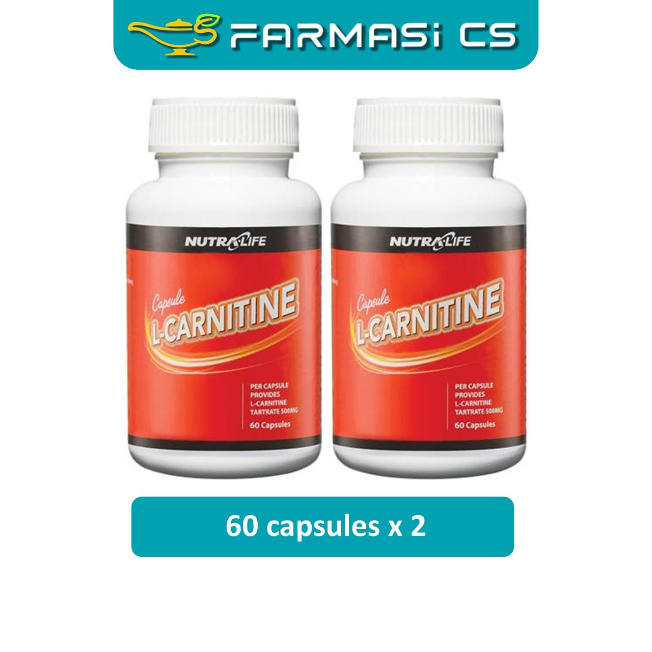Nutralife L-Carnitine 60 capsules x 2 (TWIN) DATE