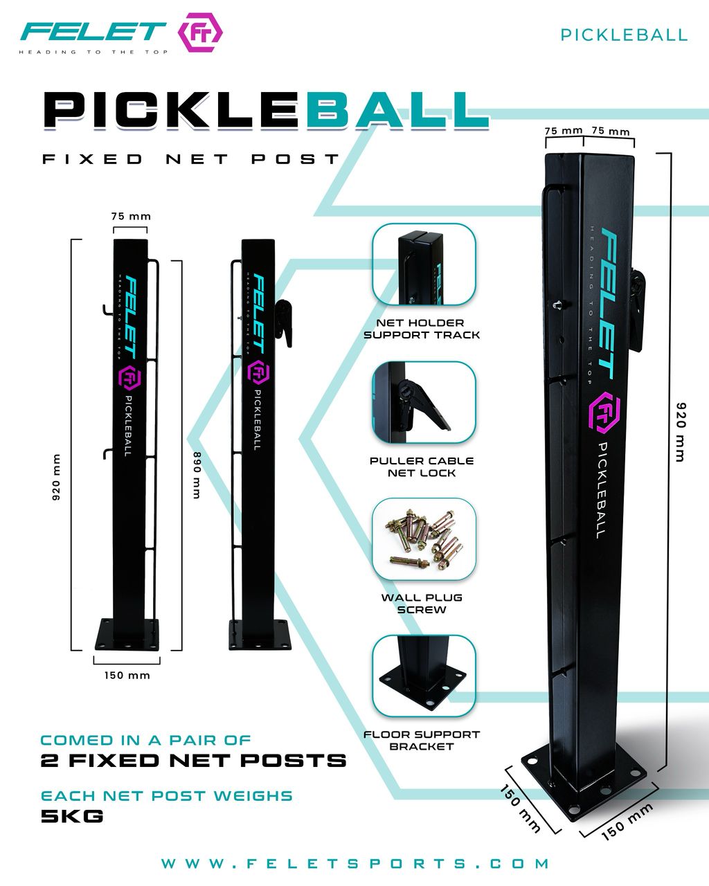 Pickleball Fixed Net Post | FELET INTERNATIONAL | Heading To The Top