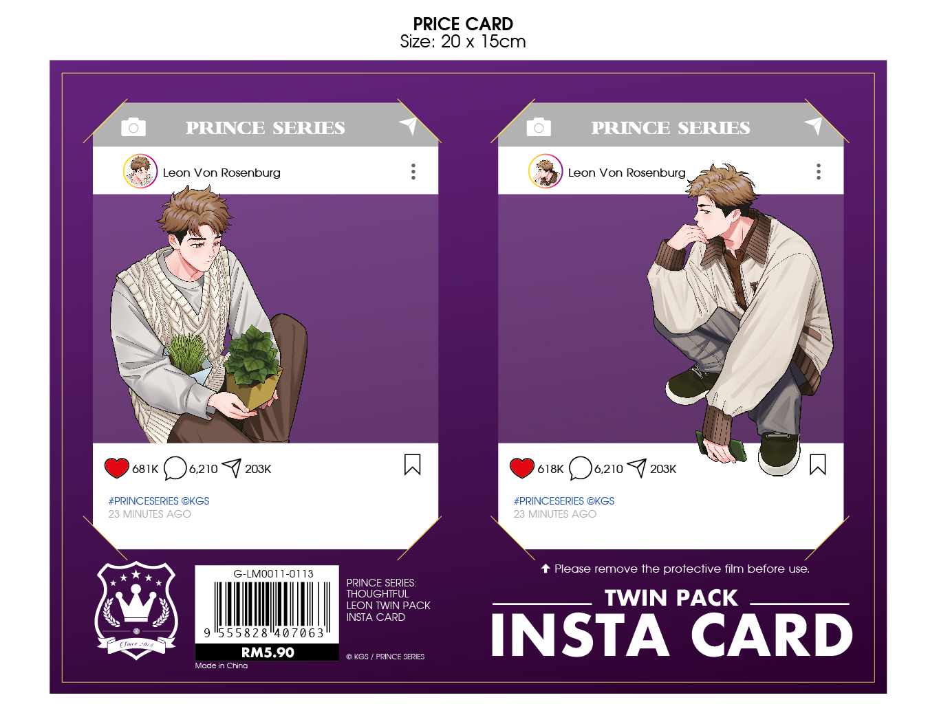 Twin Pack Insta Card【Prince/Lawak Kampus/Lawak Pasal Meow/Under
