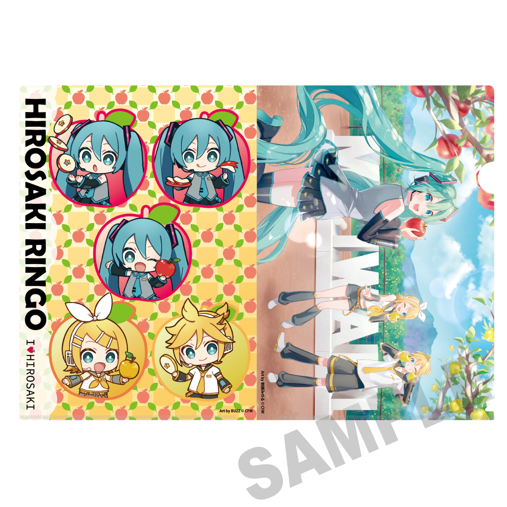 MIKURIページ Hatsune Miku × Hirosaki Apple Clear File Folder 2 - Art by Asagao