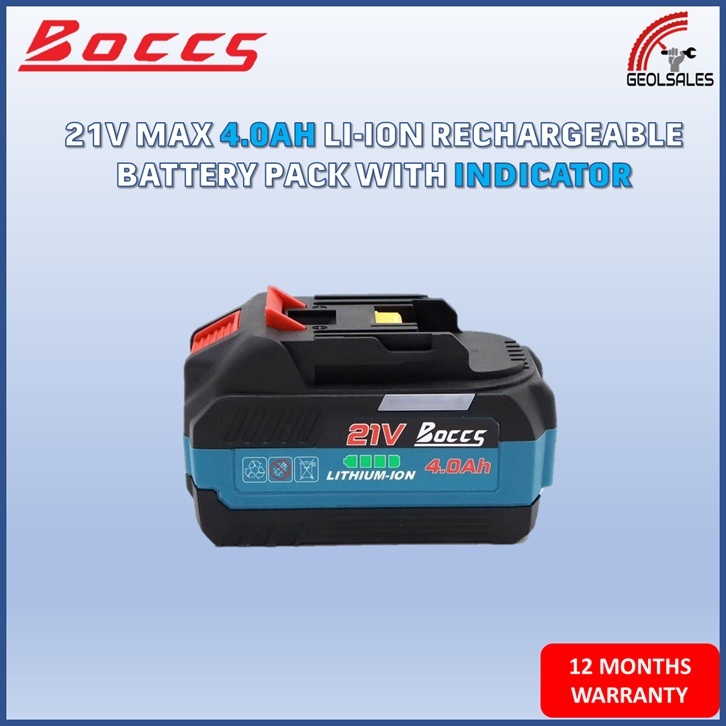 GEOLASER | BOCCS 18V 4.0ah Li-Ion Battery (Compatible to GBH 180/ GDS 250 / GSR 180 / GSB 180 / GDX 