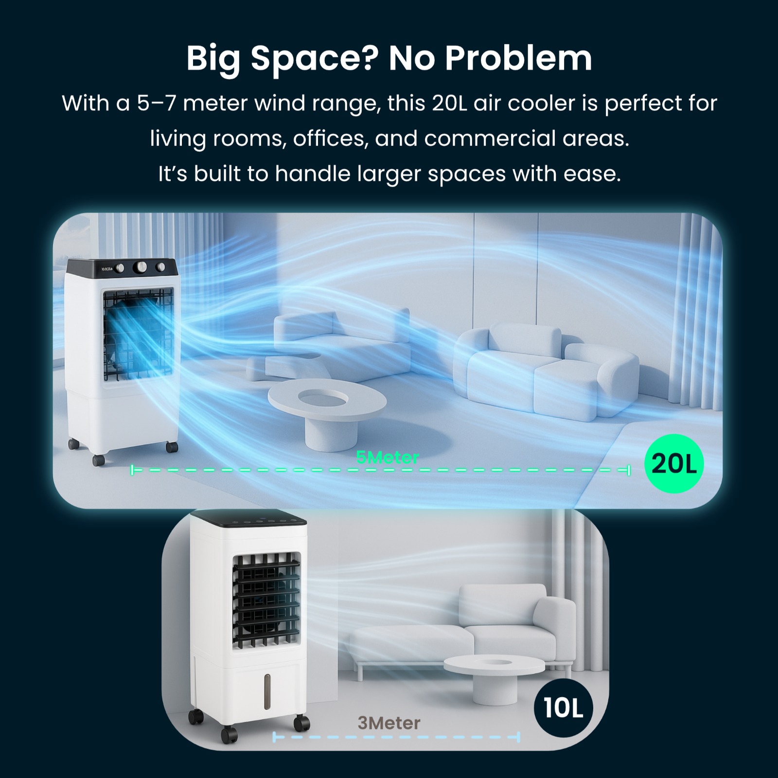 Giselle Air Cooler With 3 Speed Fan Adjustment (20L) KEA0406