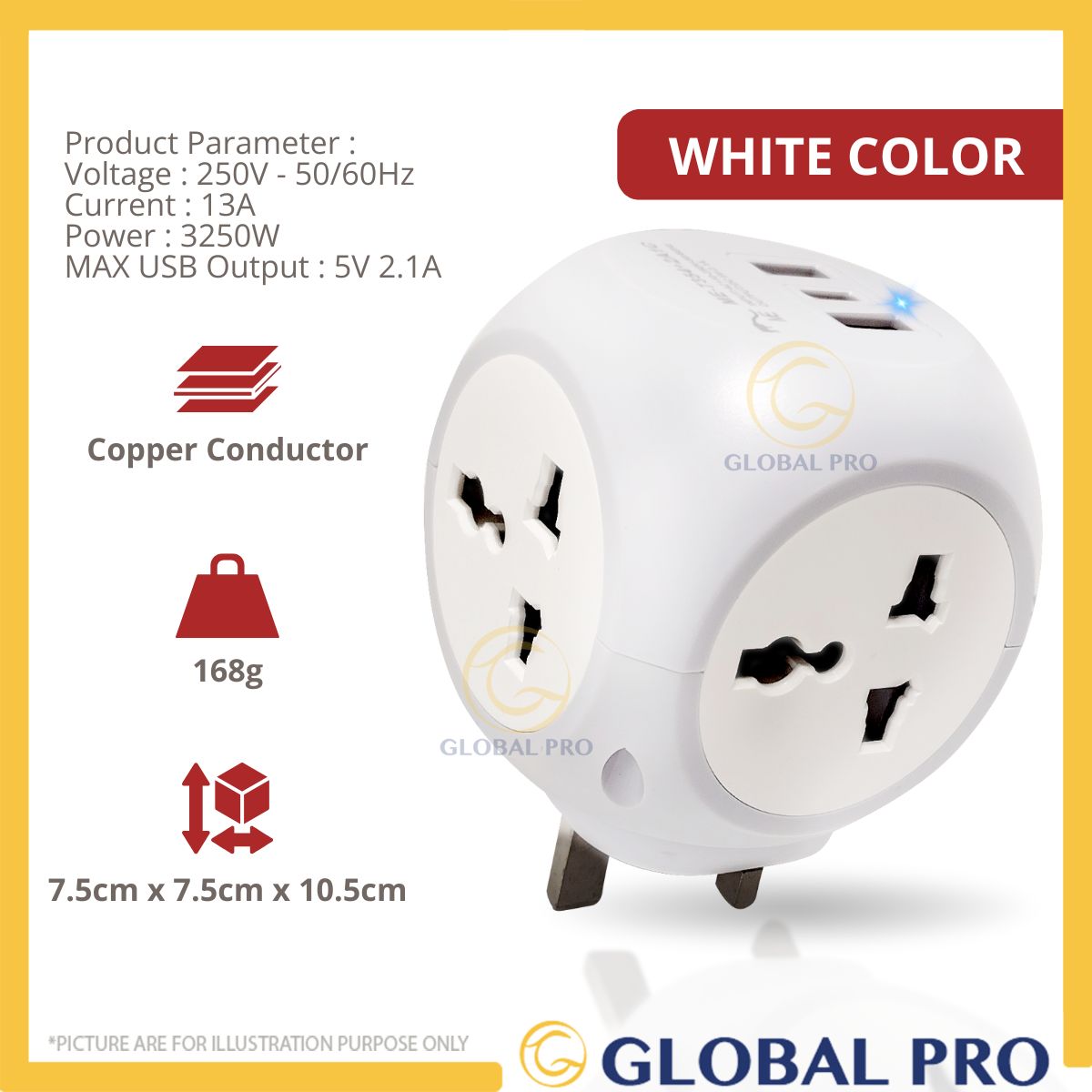 4Way Adapter Universal Socket Power Socket Extension Adapter Type C Plug Socket USB Port Plack Soke