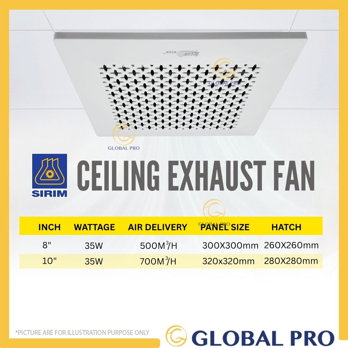 EUROWIND 8/"10" Ceiling Exhaust Fan Kipas Siling Kipas Ekzos Ventilation Fan 抽风机 Exzos Fan Bedroom L