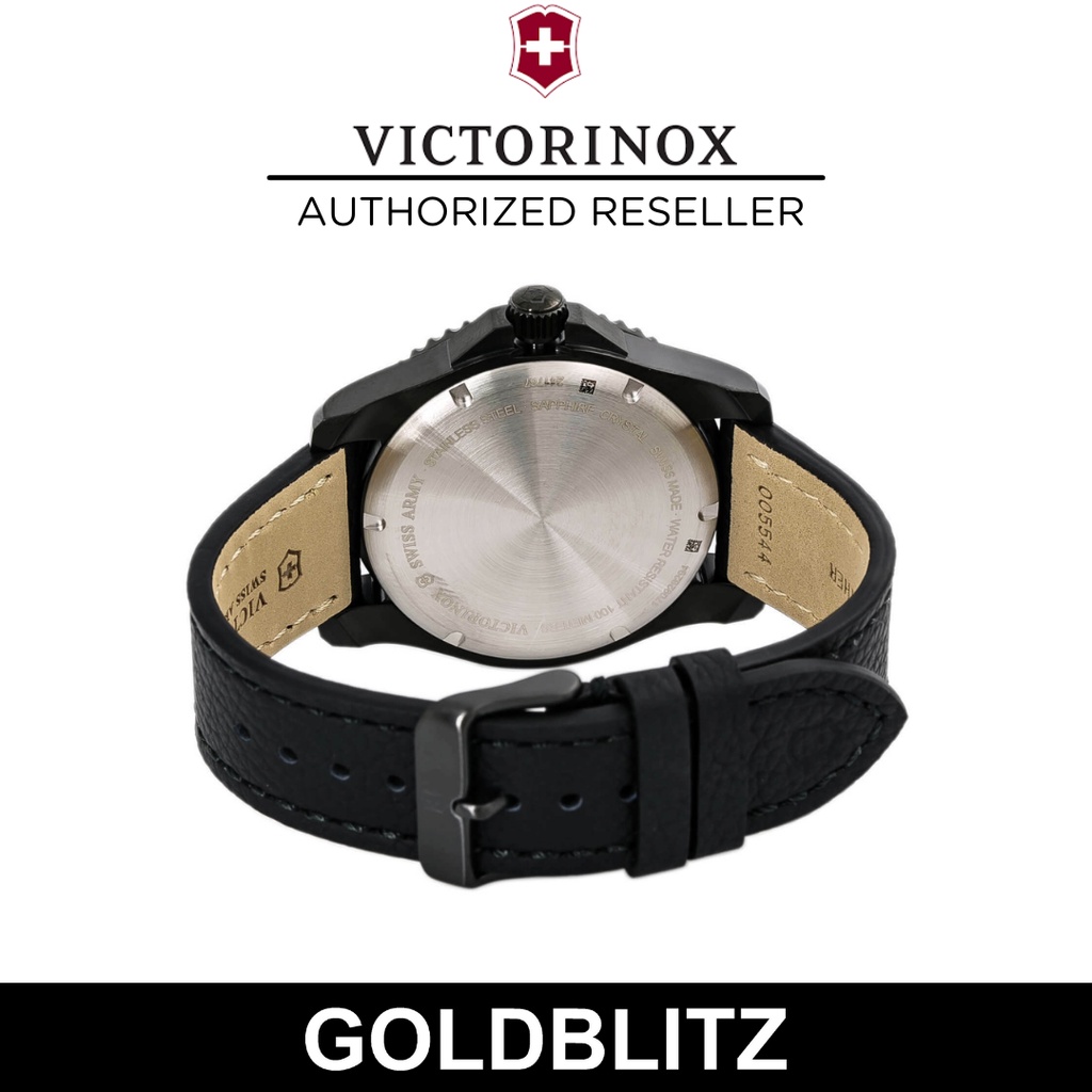 Victorinox Swiss Army 241787 Maverick Black Dial Leather Strap