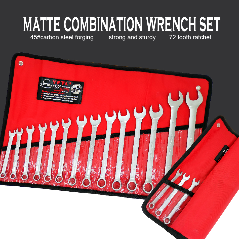M MALL YETI 8-24MM COMBINATION WRENCH SET TOOLS CHROME VANADIUM