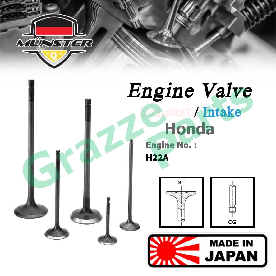 (4pc) Münster Engine Valve Exhaust (30.0mm) / Intake Inlet (35.0mm) Honda Accord SV4 2.2 V-Tec Prelu