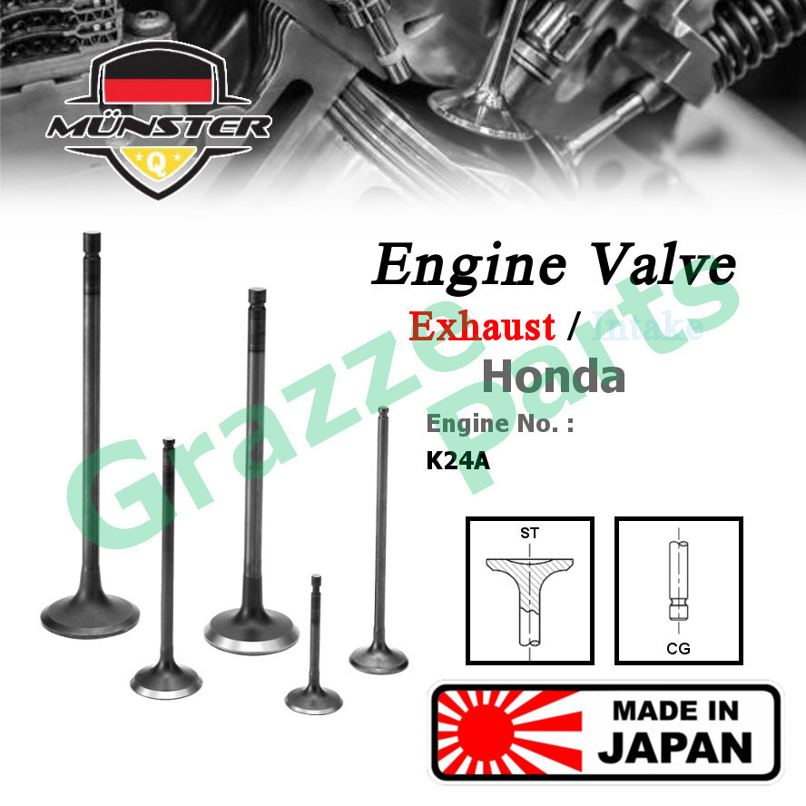 (4pc) Münster Engine Valve Exhaust (31.0mm) / Intake Inlet (36.0mm) Honda CRV CR-V Odyssey Acura MDX