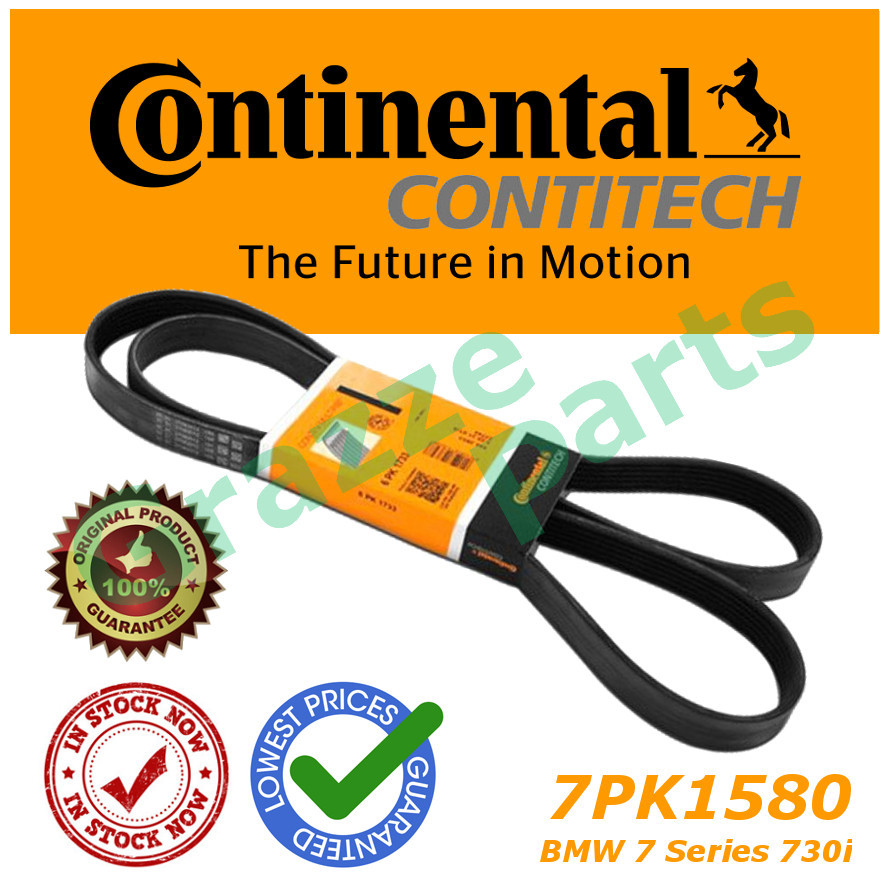 Continental Contitech Ribstar Rib Serpentine Fan Belt 7PK1580 for BMW 7 Series 730i 3.0 E38 M60B30 3