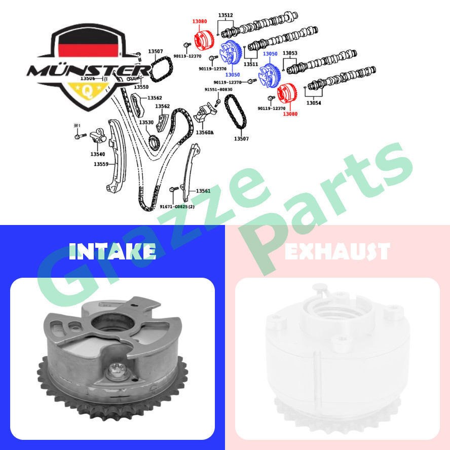 (1pc) Münster VVT Camshaft Timing Chain Gear Sprocket for Toyota Mark X GGA10 Rav4 Rav 4 GSA33 GSA38