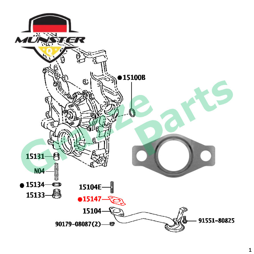 Münster Engine Oil Pump Strainer Gasket 15147-75030 for Toyota Coaster TRB40 TRB50 TRB53 TRB60 TRB70