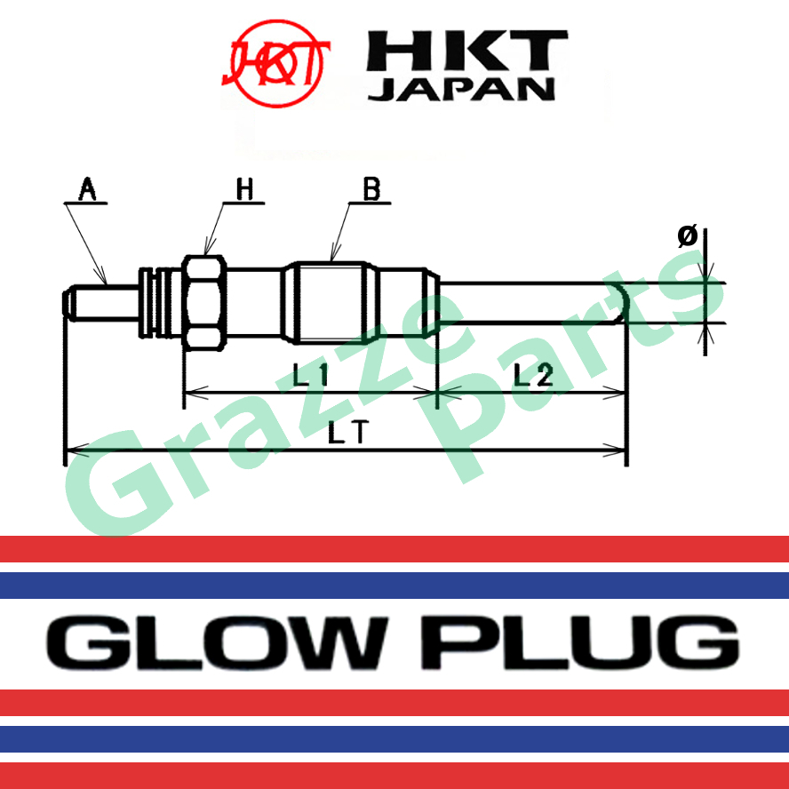 HKT 100% Made In Japan Heater Glow Plug PZ-32 / 1354-18-140A for