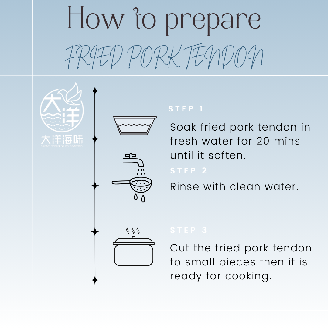 English illustrated preparation guide for fried pork tendon|炸猪脚筋英文处理步骤图